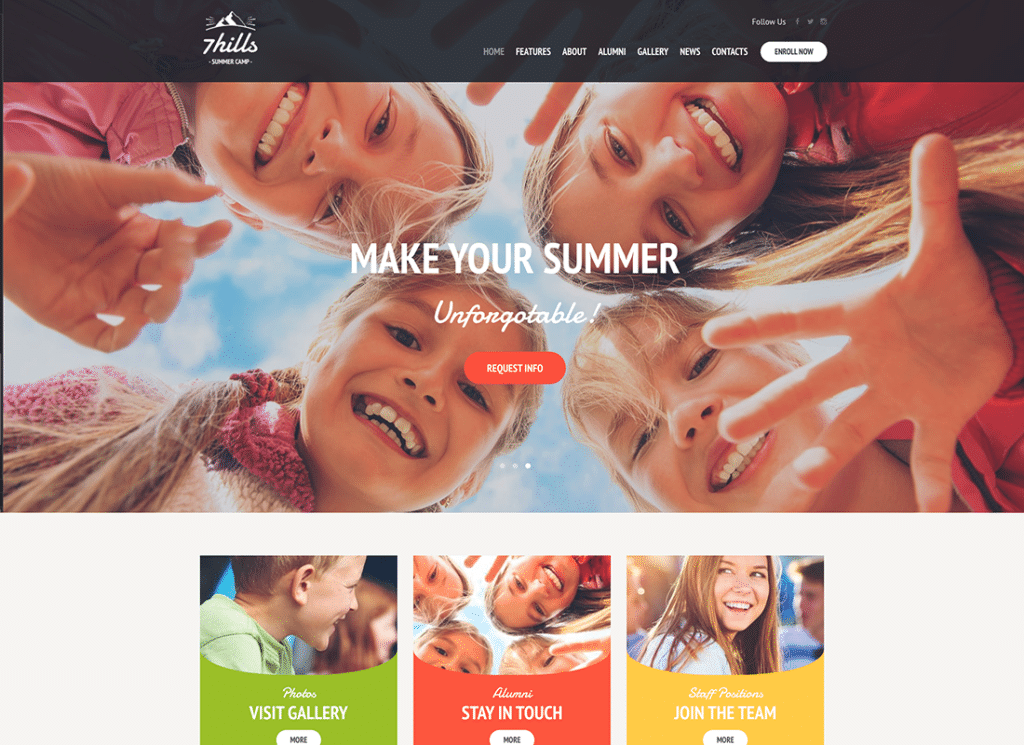 SevenHills – Wanderndes Sommercamp für Kinder WordPress Theme