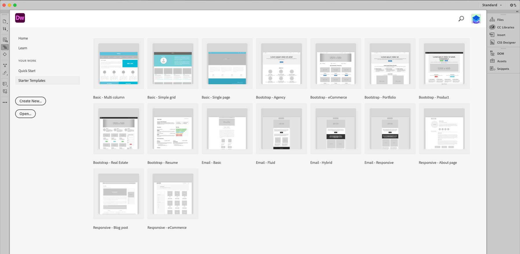 แม่แบบ Dreamweaver