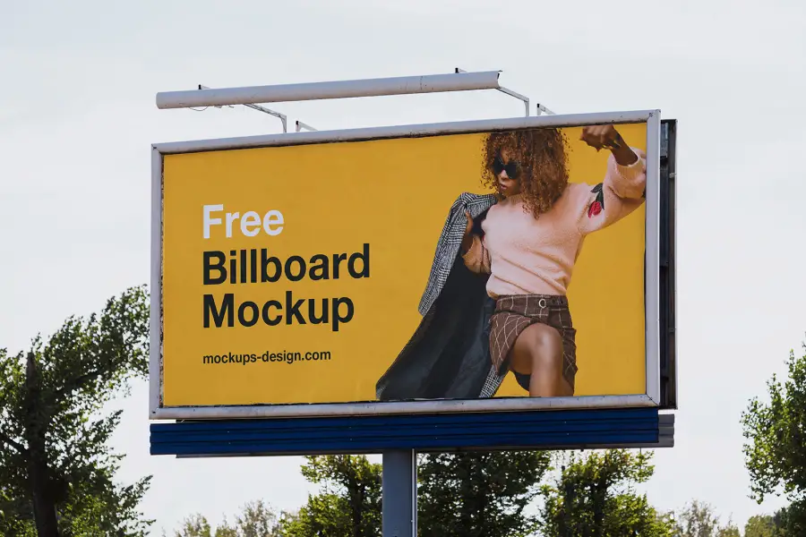 Mockup billboard sederhana gratis -