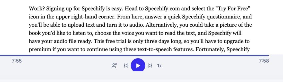 Speechify TTS-Audioplayer