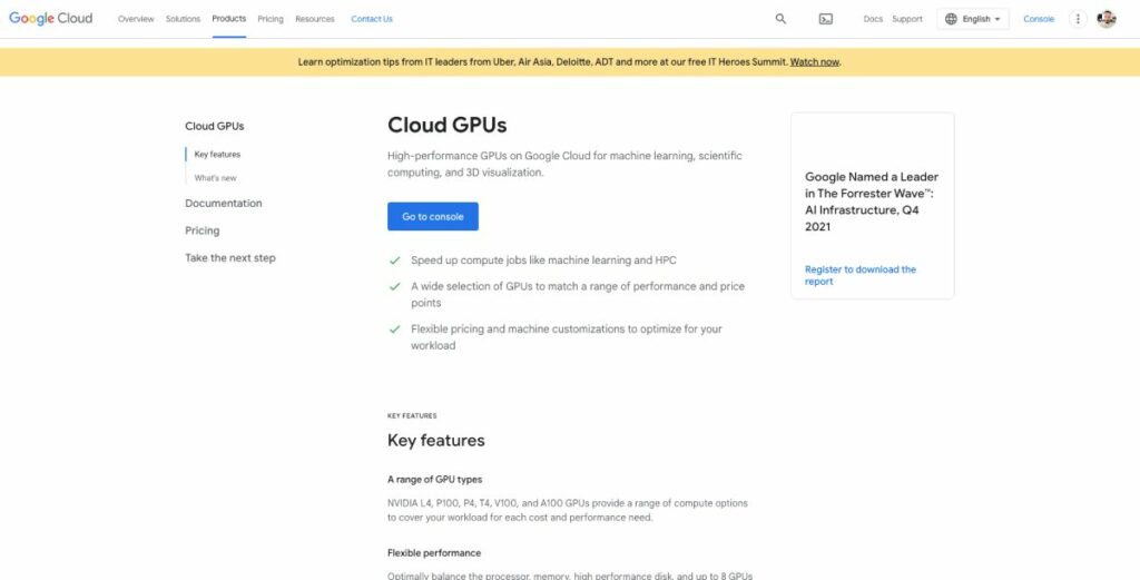 Hosting procesorów graficznych Google Cloud