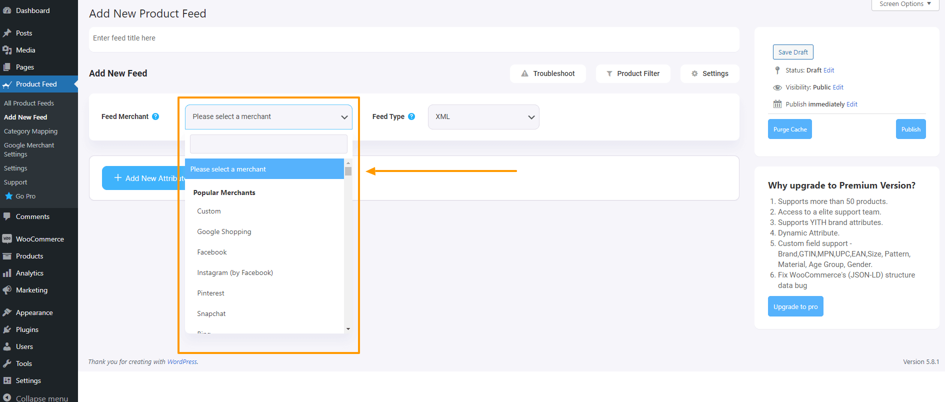 Dropdown Daftar Pedagang ( (judul produk))