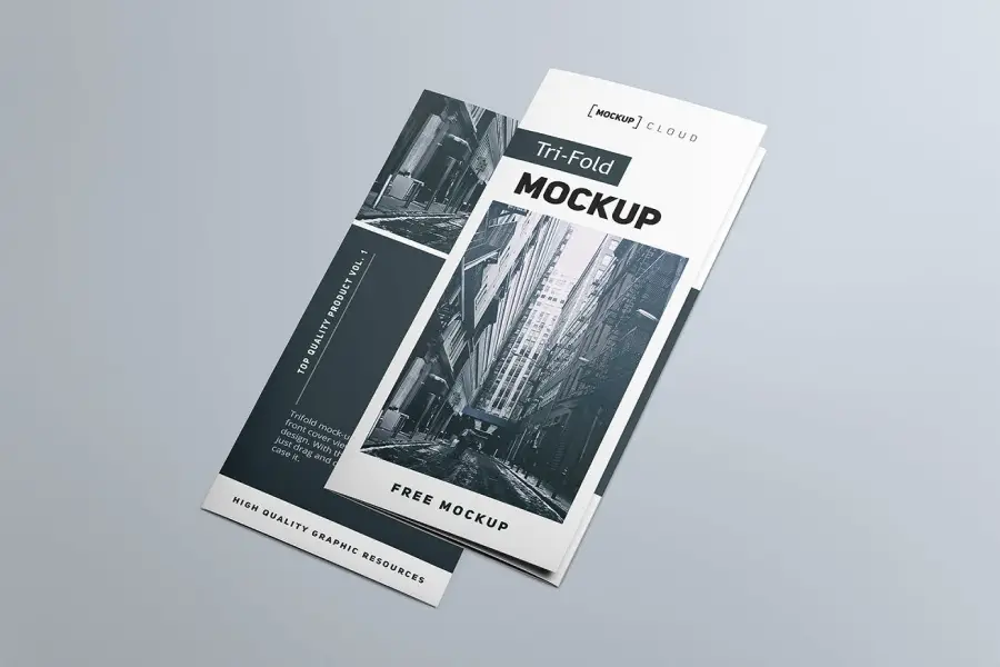 Tri-Fold-Broschüre Kostenloses Mockup -