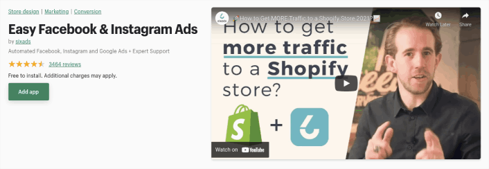 Semplici annunci di Facebook e Instagram App di retargeting di Shopify