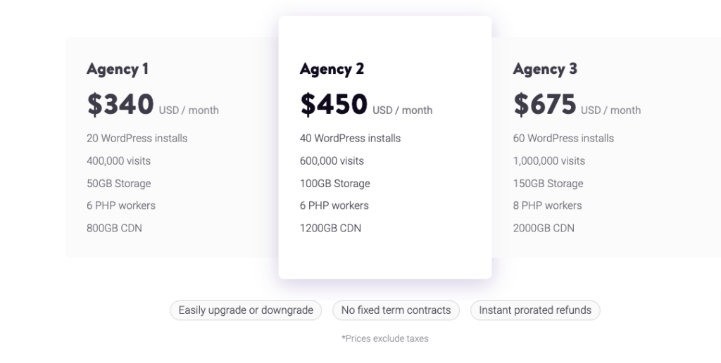 precios de los planes de alojamiento de la agencia kinsta