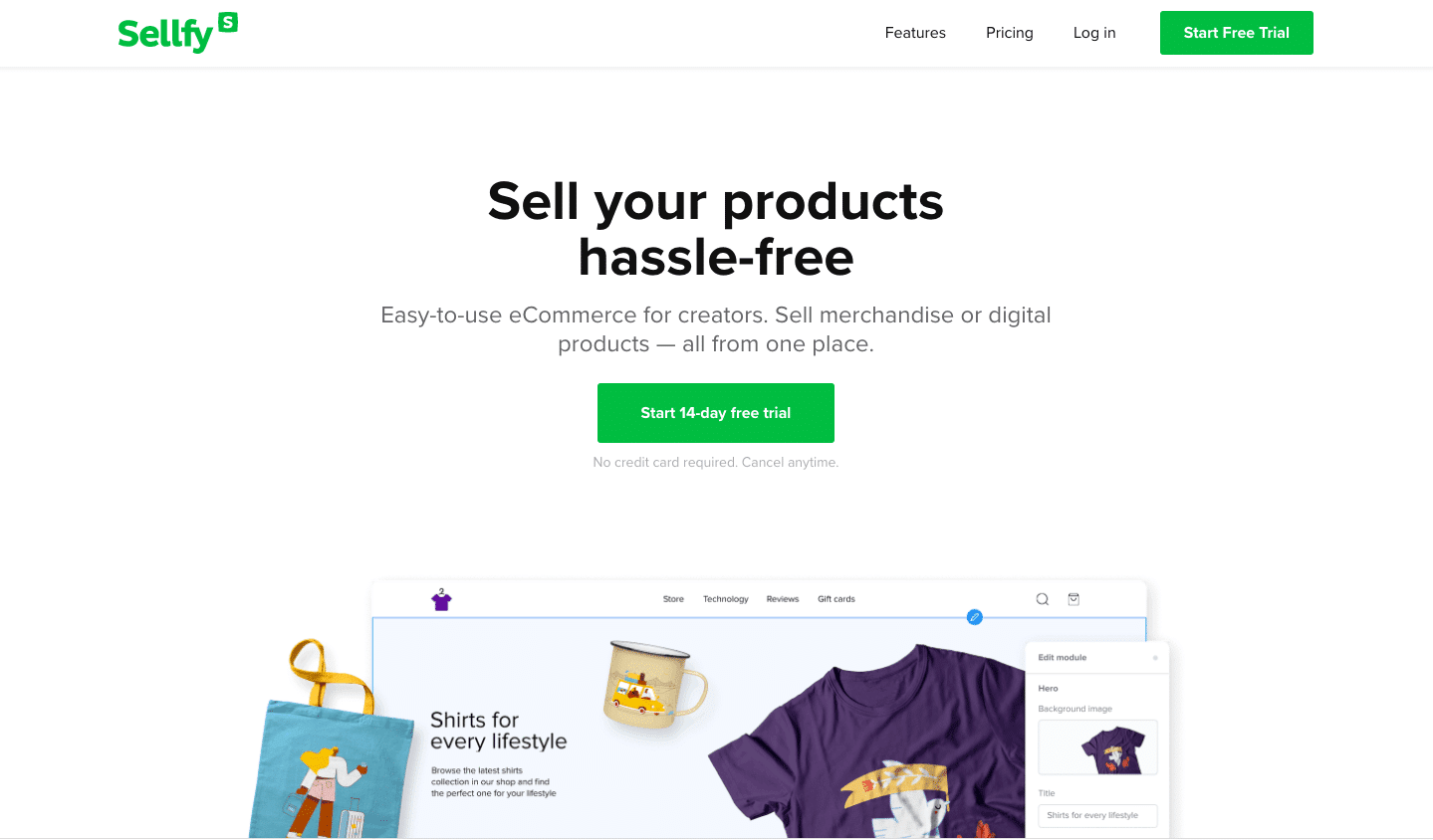 Sellfy permite que você venda seus produtos online