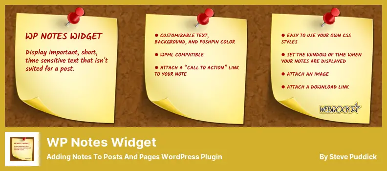 WP Notes Widget Plugin - Ajout de notes aux publications et aux pages WordPress Plugin