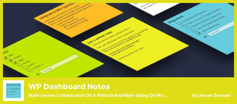 WP Dashboard Notes Plugin - Collaborazione multi-persona su un sito Web e prendere appunti su WordPress