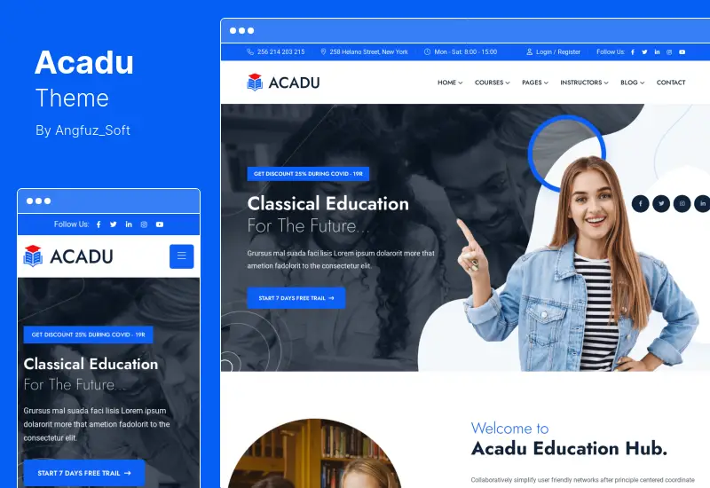 Acadu-Thema - Online-Kurse und Bildung WordPress-Theme