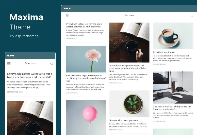 Tema Maxima - Tema minimă pentru blog și reviste WordPress