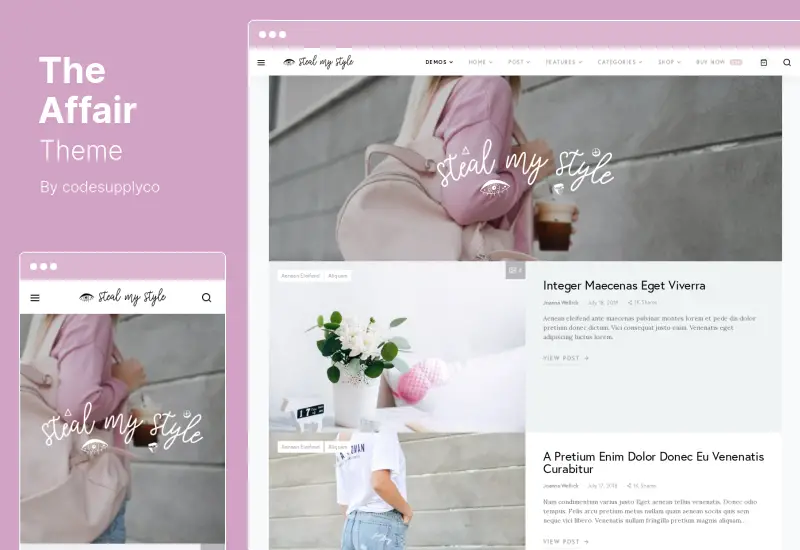 The Affair Theme - Tema WordPress creativo per blog e riviste personali