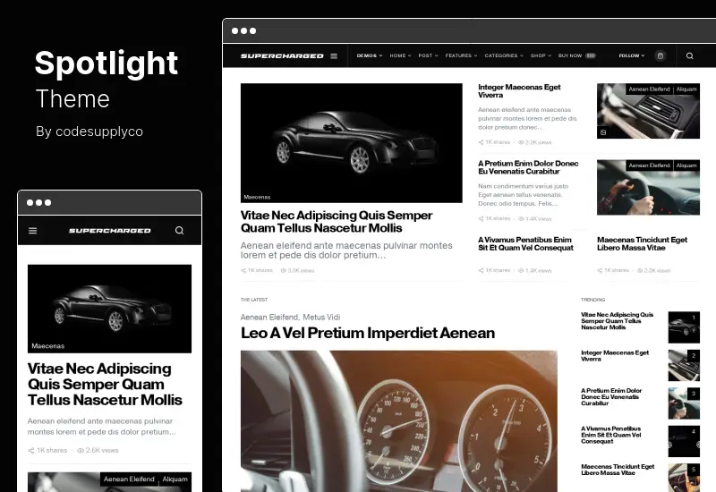 Thème Spotlight - Thème WordPress riche en fonctionnalités pour les actualités et les magazines