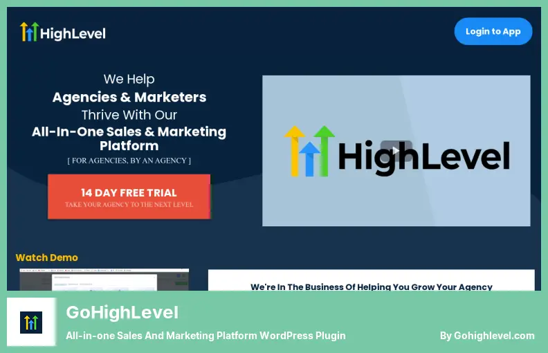 GoHighLevel 플러그인 - 올인원 판매 및 마케팅 플랫폼 WordPress 플러그인