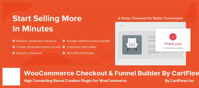 CartFlows 插件的 WooCommerce Checkout & Funnel Builder - WooCommerce 的高转化率商店创建插件