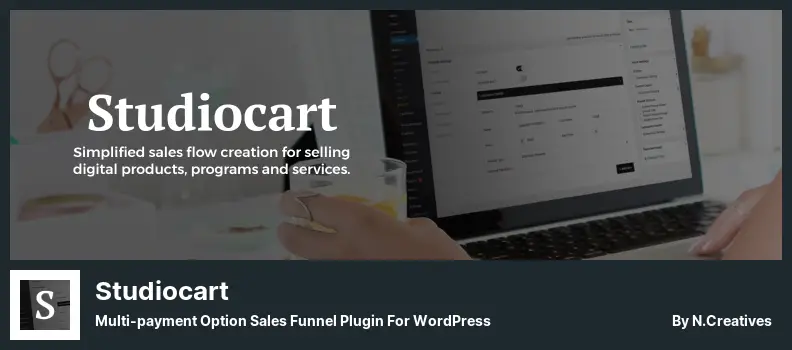 Plugin Studiocart - Plugin de funil de vendas com opção de pagamento múltiplo para WordPress