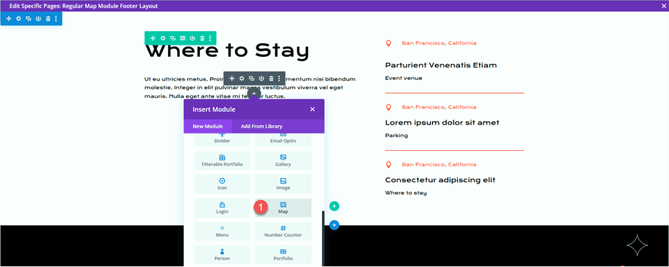 Divi 全角地图 VS 地图模块 正则地图模块