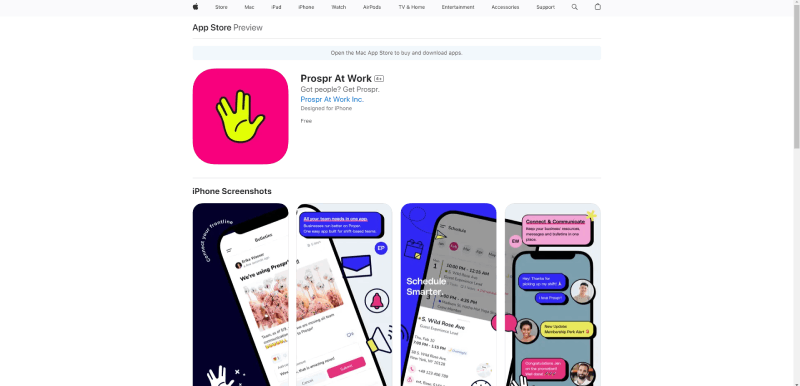 prospr al lavoro screenshot dell'App Store di Apple