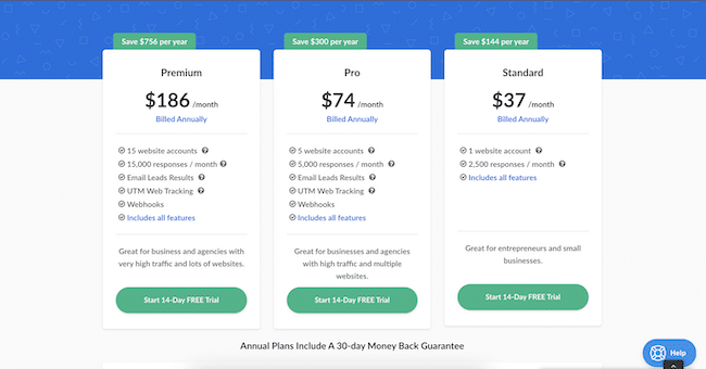 تسعير LeadQuizzes