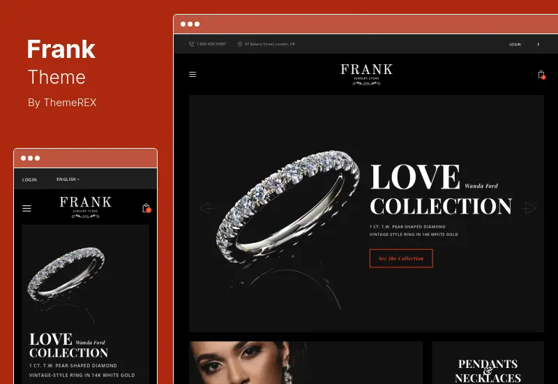 Frank Theme - 珠寶和手錶在線商店 WordPress 主題