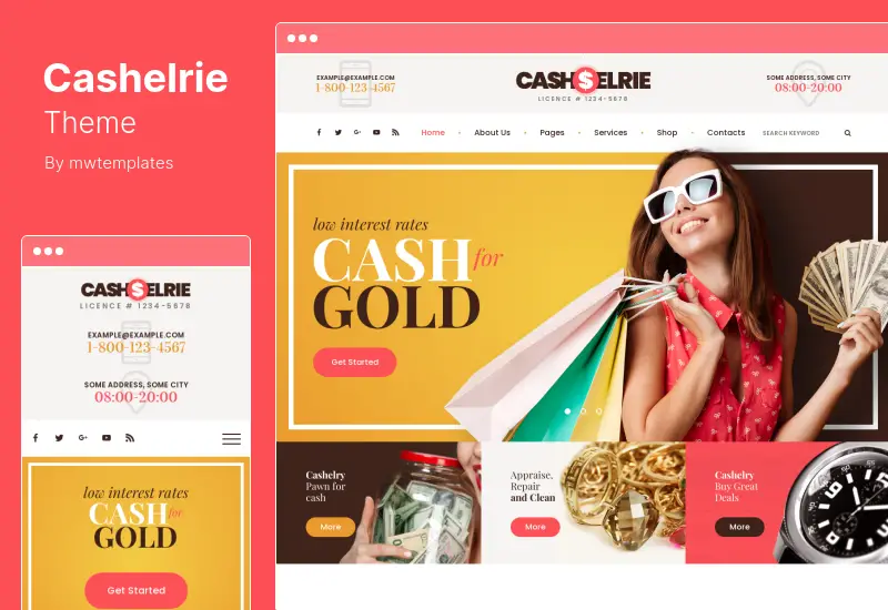 Thème Cashelrie - Thème WordPress pour prêteur sur gage