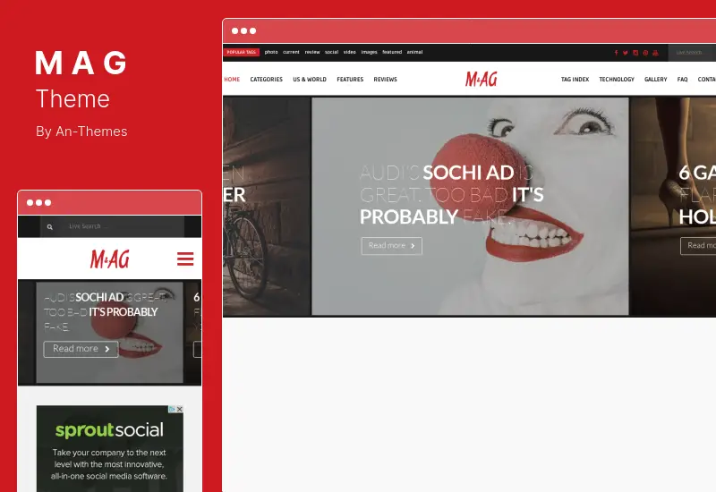 MAG Theme - ธีมนิตยสารกริดและข่าว WordPress