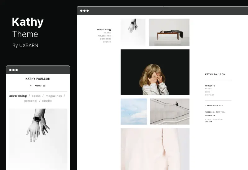 Kathy Theme - ธีม WordPress สำหรับการถ่ายภาพและผลงานขั้นต่ำ