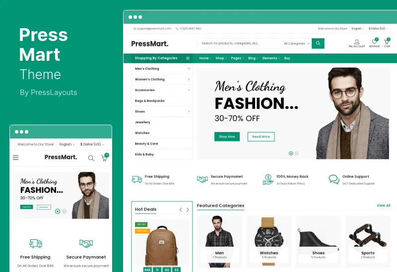 PressMart Theme – Modernes Elementor WooCommerce WordPress Theme