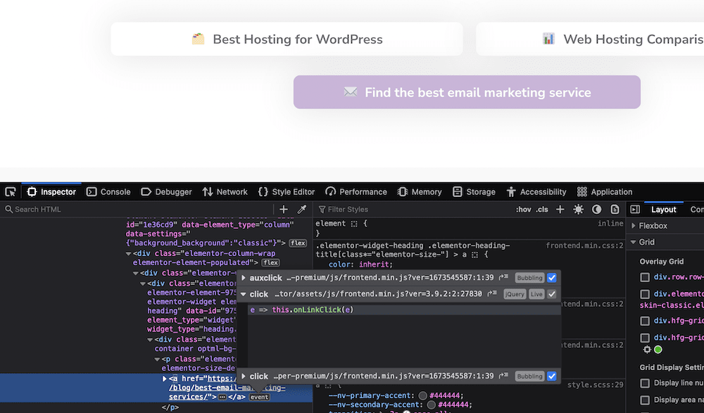 Sprawdzanie przycisku na stronie internetowej, wyświetlanie kodu JavaScript dla akcji po kliknięciu.