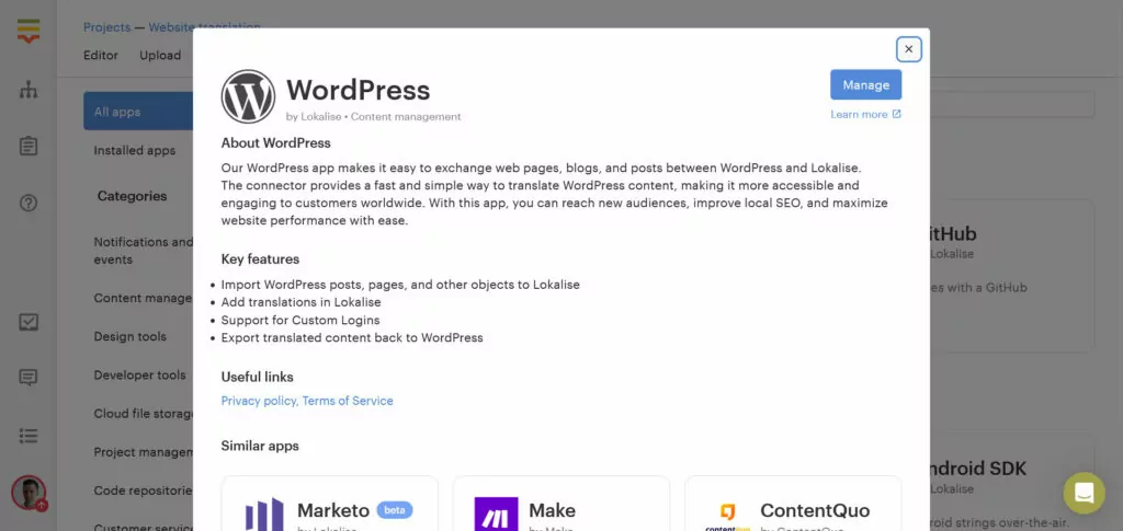 gérer les chaînes wordpress