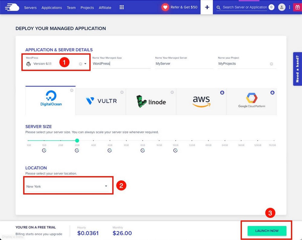 Installer WordPress dans Cloudways