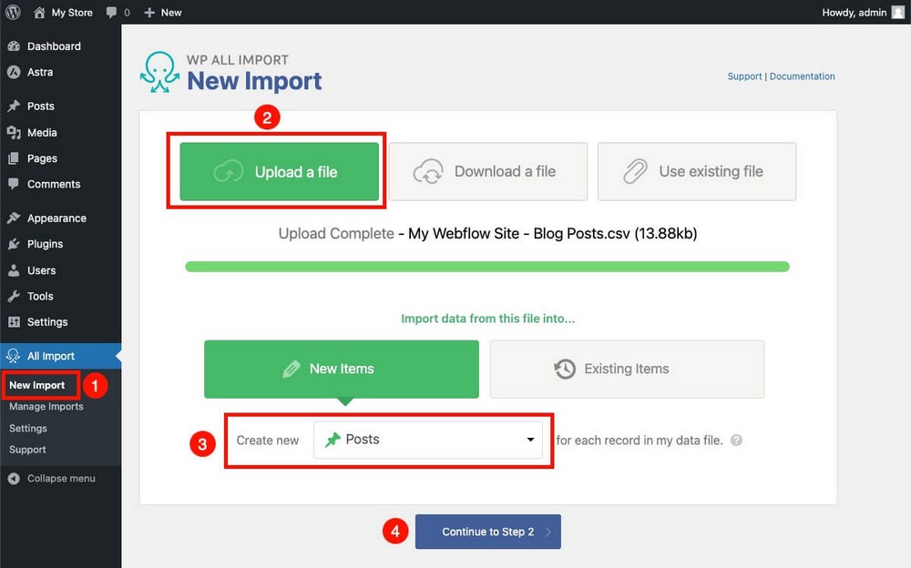 Impor posting blog dari Webflow ke WordPress