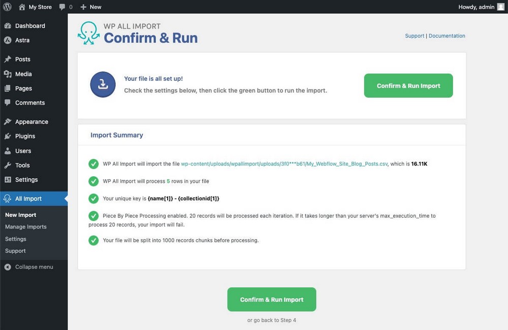 เรียกใช้การนำเข้าบทความจาก Webflow