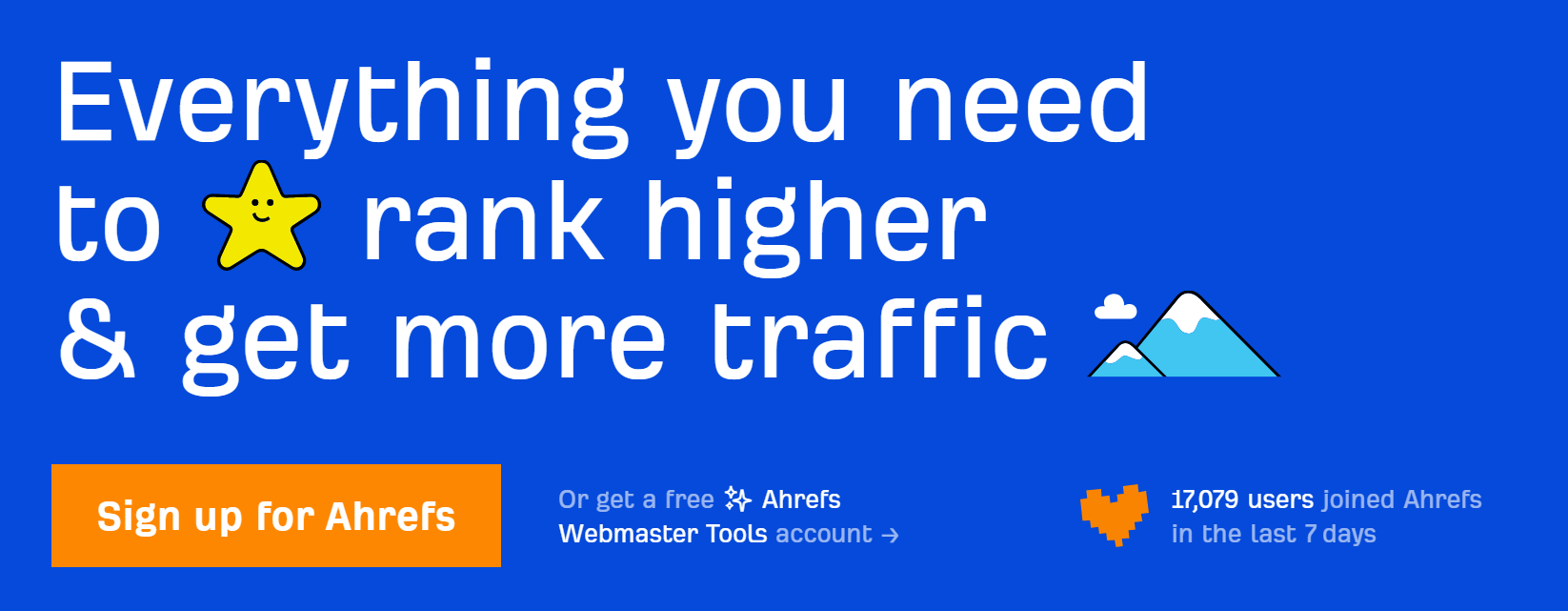 Домашняя страница Ahrefs.