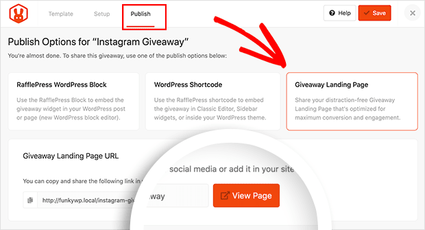 Publish your RafflePress giveaway