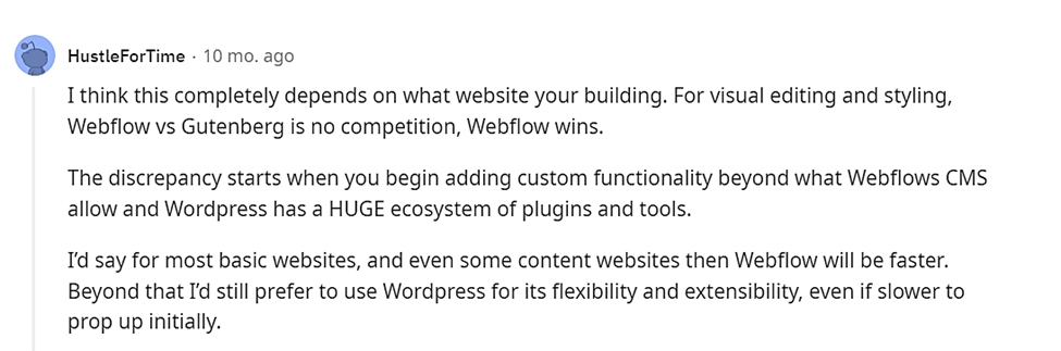 Webflow mejor creador de sitios reddit.