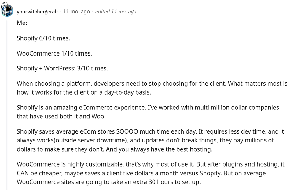 Shopify 最好的网站建设者 reddit。