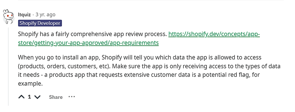 Apps da Shopify revisam o reddit.