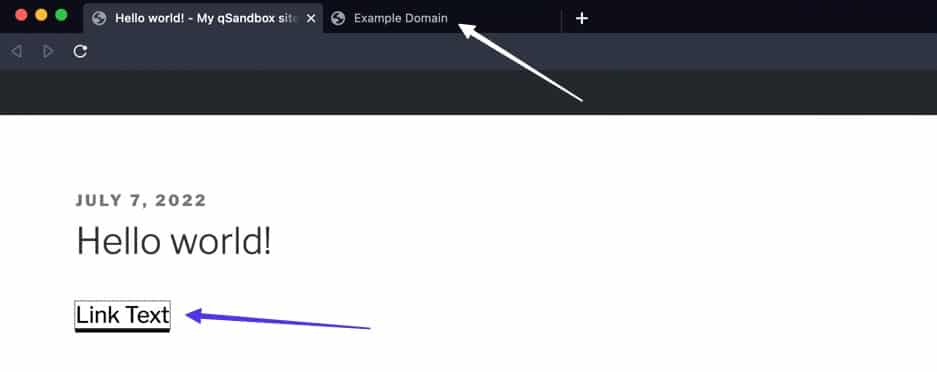 带有在新选项卡中打开的链接的前端 Web 浏览器