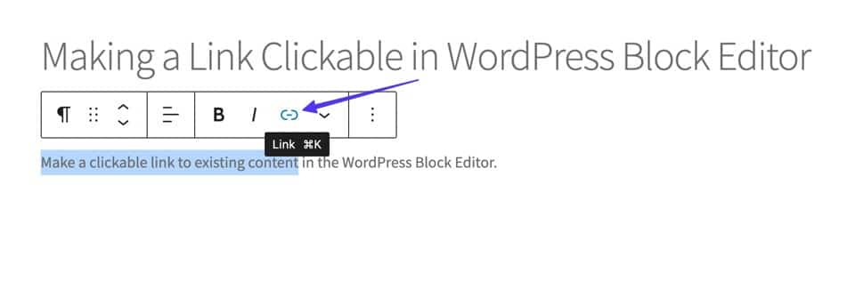 ข้อความที่ไฮไลท์ใน WordPress และปุ่มลิงค์