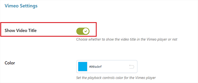 Configure Vimeo Settings