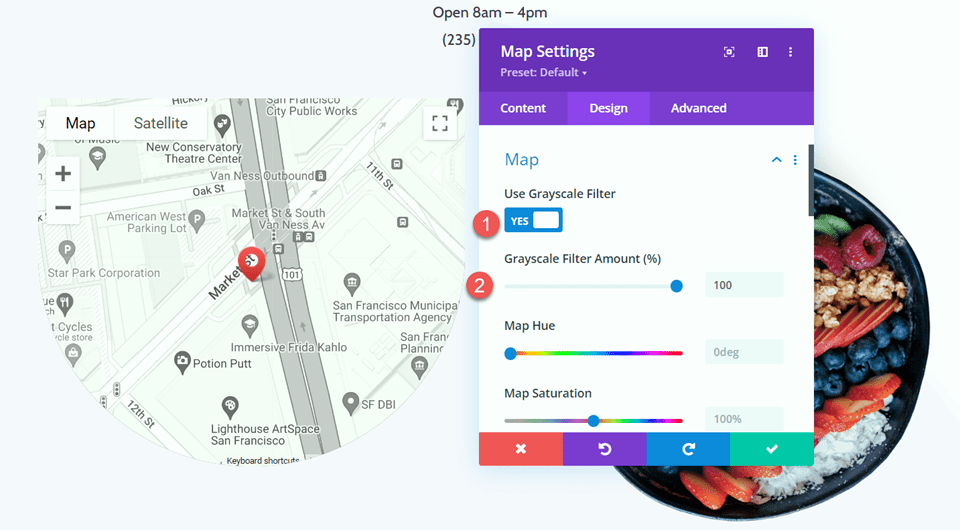 Divi Enlarge Map On Scroll With Scroll Effects Layout 2 Niveaux de gris