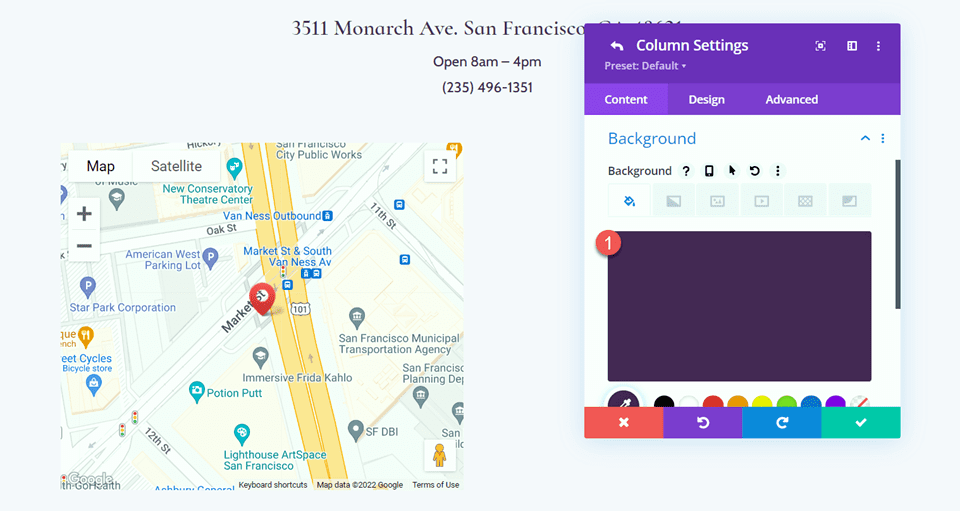 Divi Agrandir la carte sur le défilement avec l'arrière-plan de la mise en page des effets de défilement 2