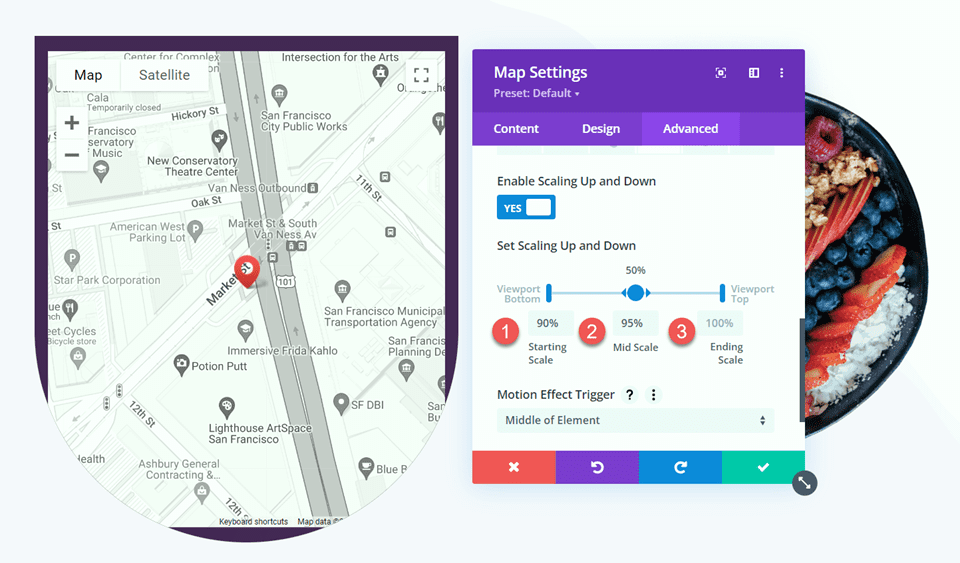 Divi Enlarge Map On Scroll With Scroll Effects Layout 2 Mise à l'échelle