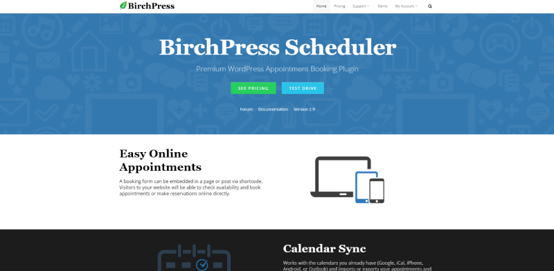 tangkapan layar beranda penjadwal birchpress