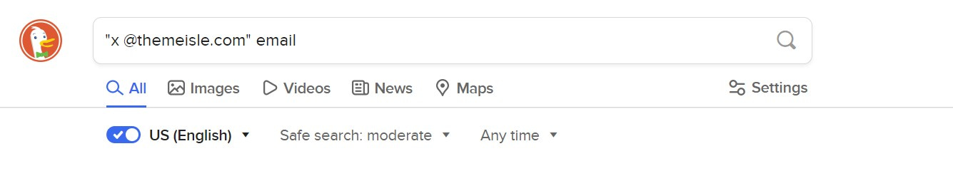 วิธีค้นหาที่อยู่อีเมลของใครบางคนด้วยการค้นหา DuckDuckGo
