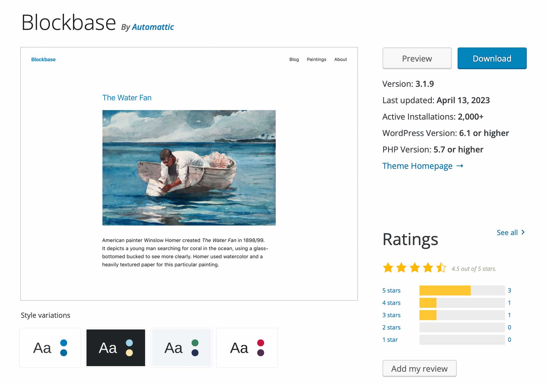 Blockbase WordPress 主题