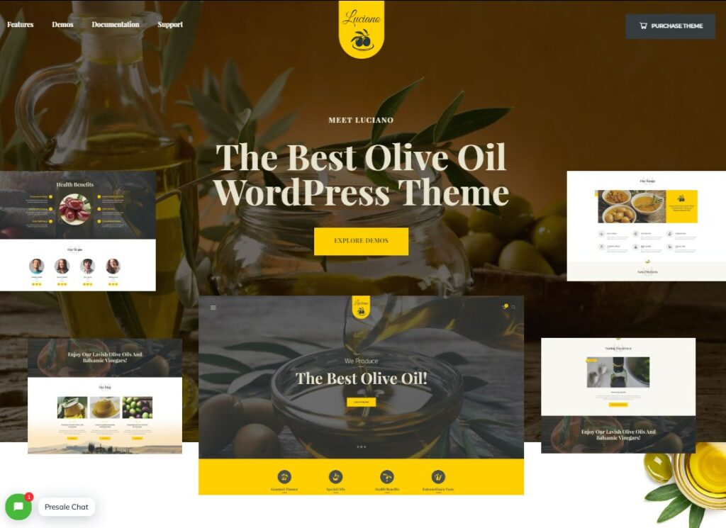 Thème WordPress pour la production d'huile d'olive et de vinaigres + RTL