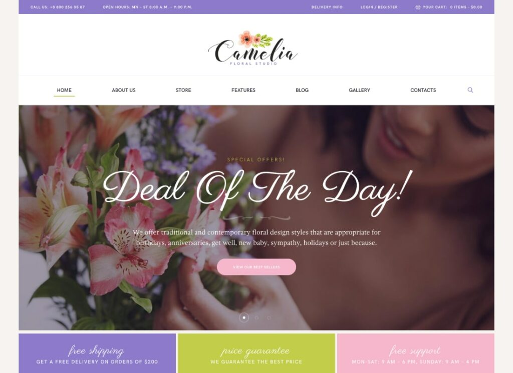 Camélia | Un thème WordPress pour fleuriste Floral Studio