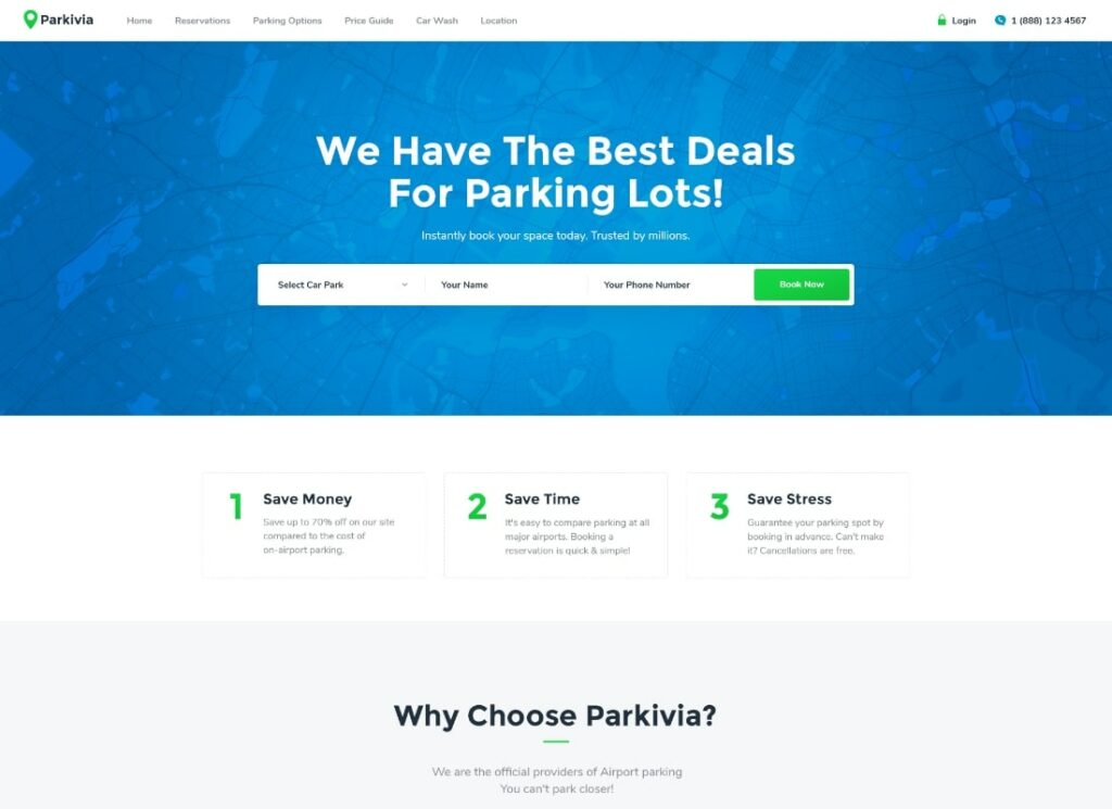 Parkivia 是我们今天列表中最后但并非最不重要的 WP 模板。您可以使用它为汽车维修店、汽车维修服务、汽车修理工、车身修理厂或碰撞中心建立网站。因此，无论您的定位是什么，Parkivia 都可以帮助您在线推广。为此，它遵循最佳 SEO 规则，让您的网站尽可能靠近顶部显示。因此，它支持 WPBakery 页面构建器，让您对页面布局创造奇迹。您可以仅使用您的创造力来更改、删除或编辑设计元素。 MailChimp 和 Contact Form 7 插件在与用户交互时提供了巨大的帮助。对于更有趣的事情，您可以使用自定义短代码和小部件。此外，通过创建一个令人惊叹的作品画廊来展示您可以做出的改变是明智的。 Parkivia 支持 Mega Menu，因此您可以将您可以提供的所有东西放在那里。视差效果背景将为您的页面增添一些额外的氛围。有时，网站建设的最佳部分是选择主题。 Parkivia 可以证明这一事实。