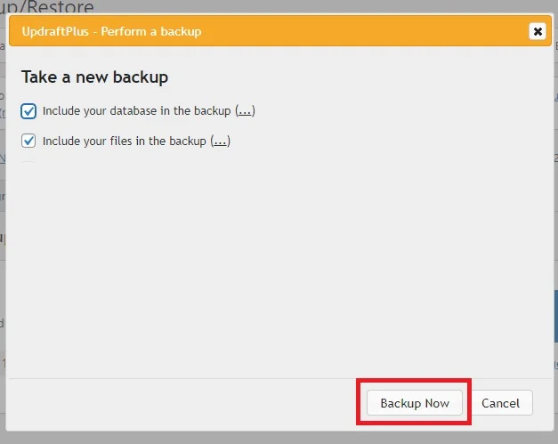 wordpress esegue il backup dei file